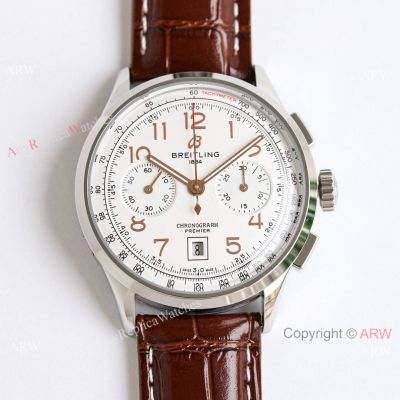 (TW Factory) Swiss Copy Breitling Chronograph Premier Rose Gold Arabic TWF 7750 Movement